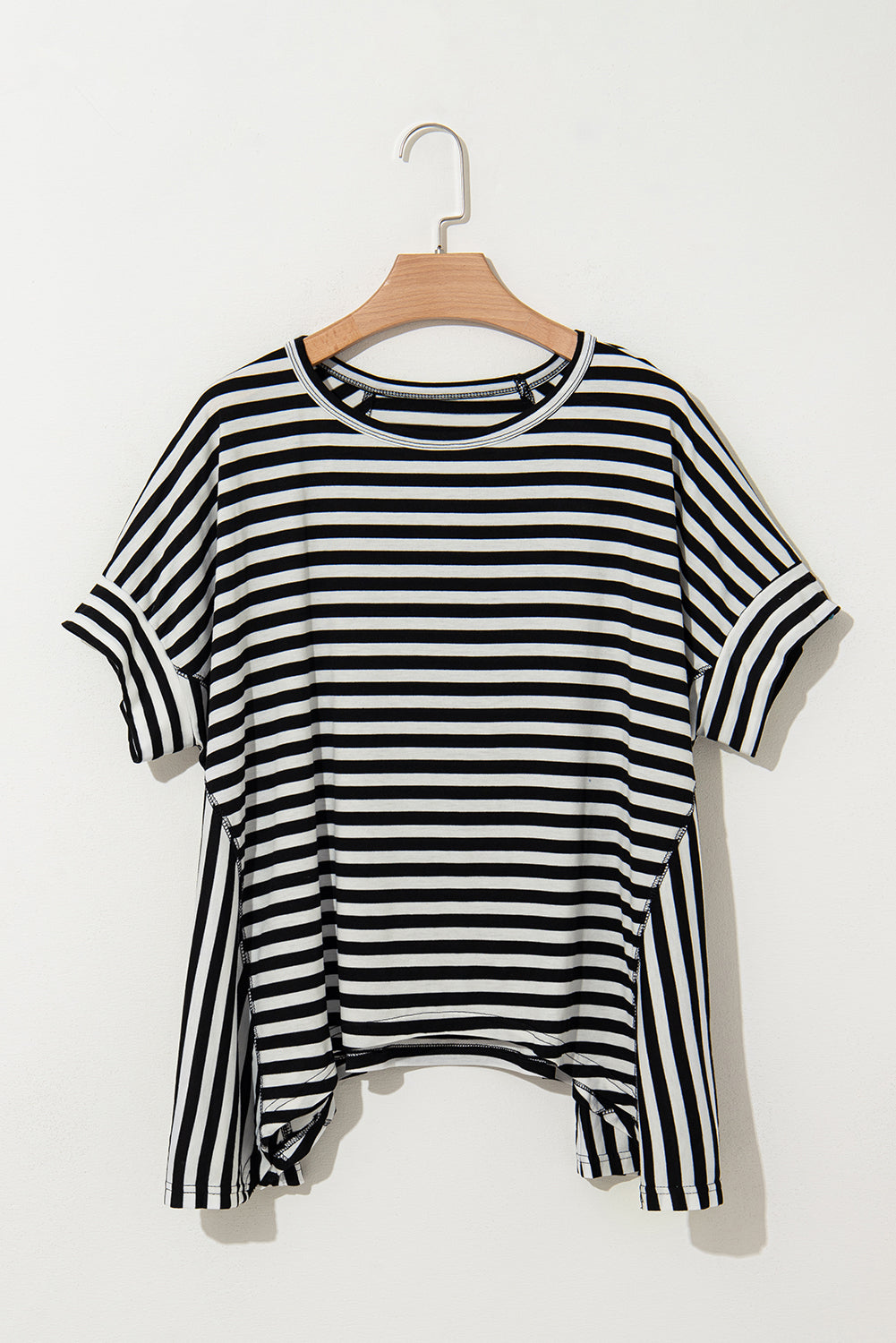 Threaded Pear Alia Stripe Batwing Sleeve Crewneck Oversized Top