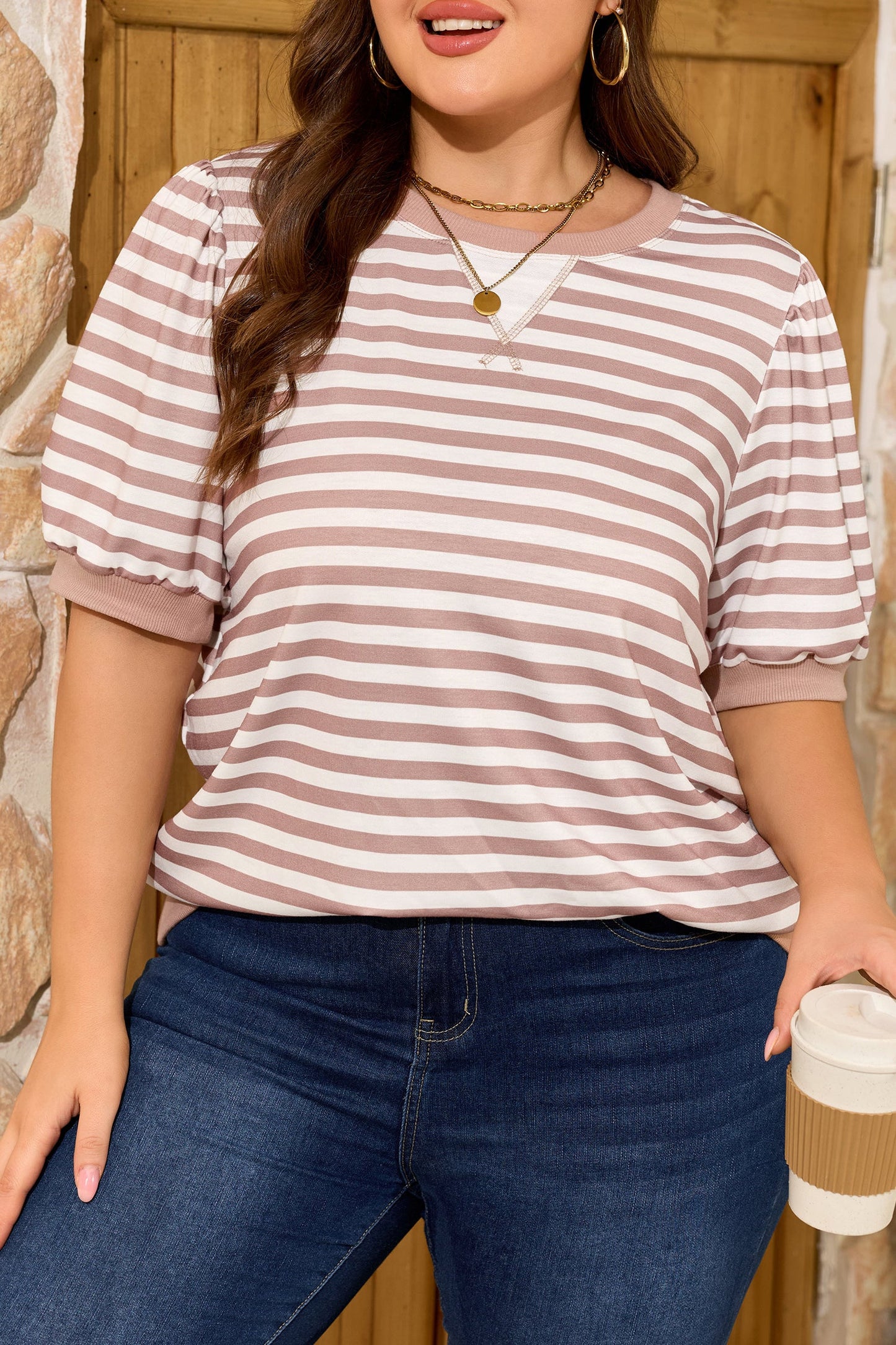 Threaded Pear Zelda Puff Sleeve T PLUS Shirt