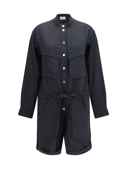 Jumpsuit Short Cotton-Blend Black