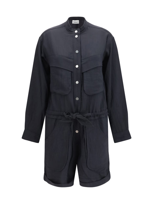 Jumpsuit Short Cotton-Blend Black
