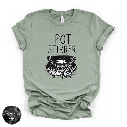 Pot Stirrer Tee (BLACK DESIGN) | Funny Witchy Graphic T-Shirt