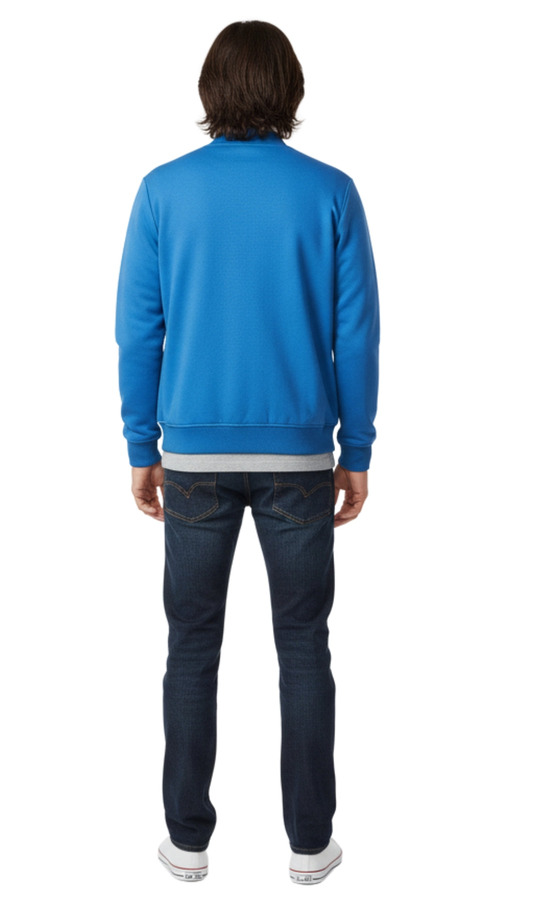 Men's Classic Zip-Up Baseball Fleece Jacket in Lightweight Cotton Blend Fabric with Sporty Edge