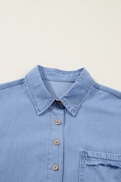 Threaded Pear Londyn Bracelet Sleeve Chambray Shirt