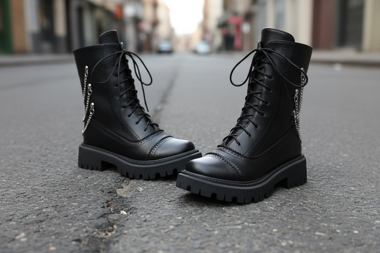 Women’s Chunky Heel Mid-Calf Dr. Style Boots – Large Size Fall & Winter Boot