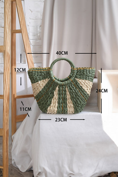 Threaded Pear Rachel Handwoven Straw Tote Bag
