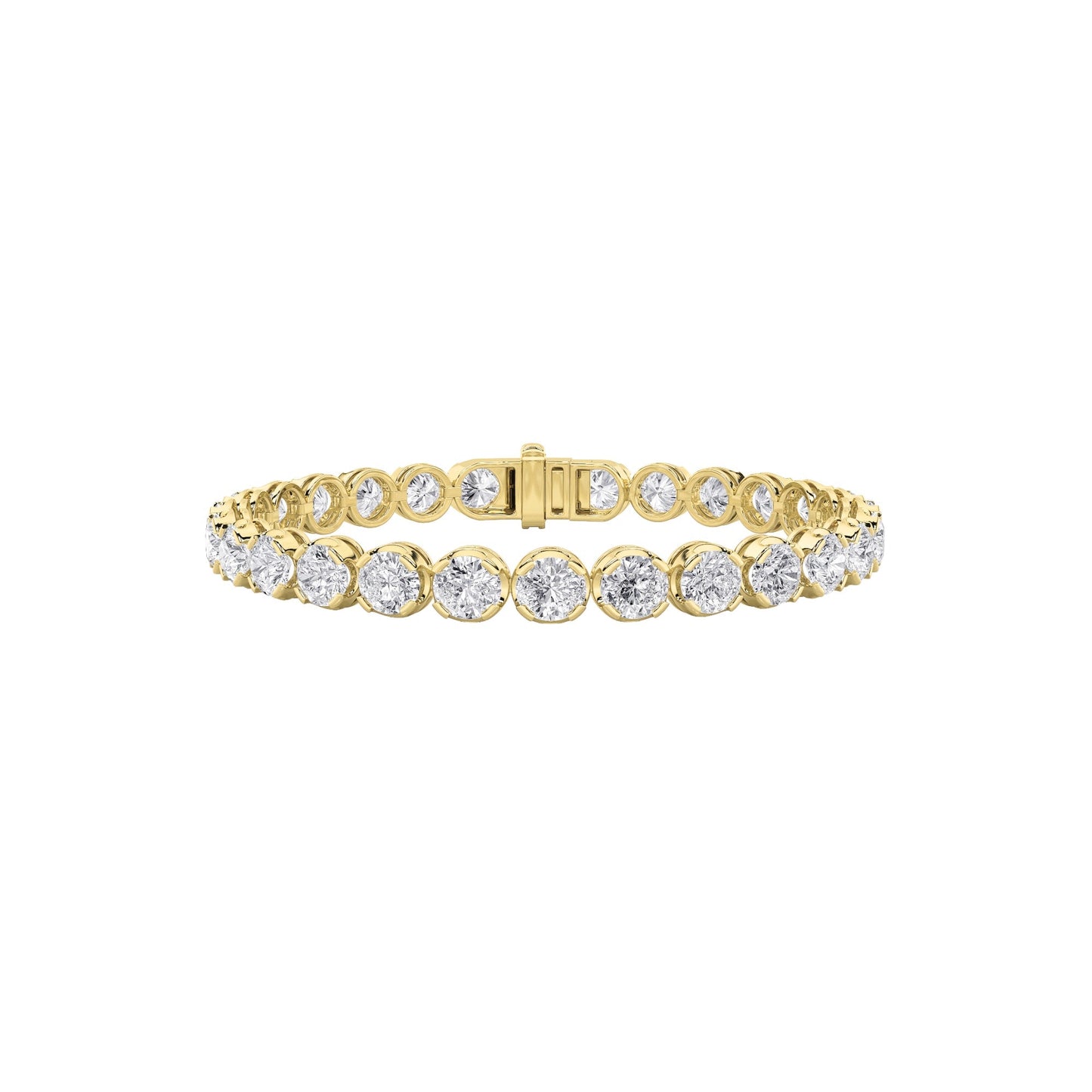 Round Shaped Lab Grown Diamond (F/VS) Bracelet in 14K Gold