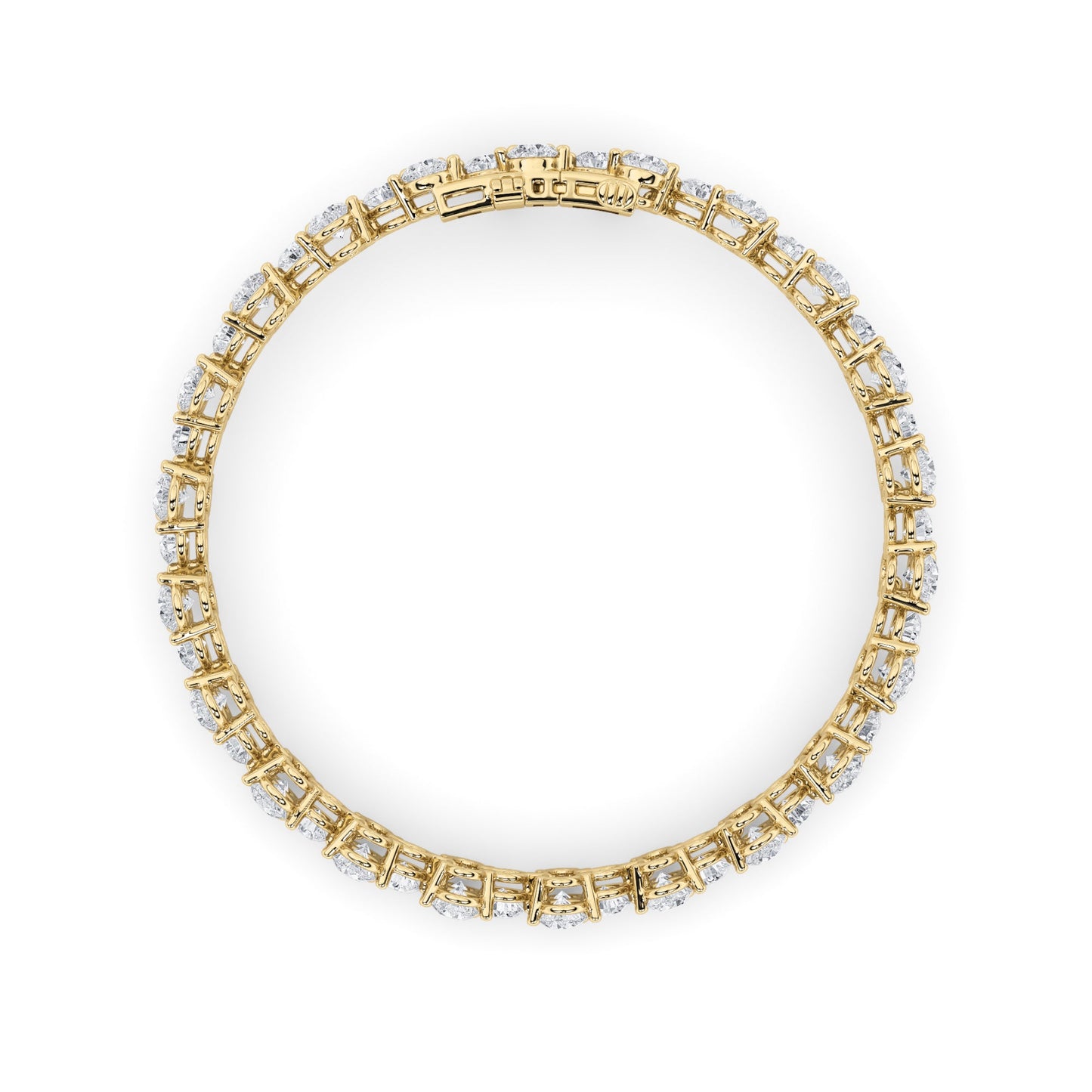 13Cttw Round Shaped Lab Grown Diamond (F/VS) Cluster Bracelet in 14K Gold