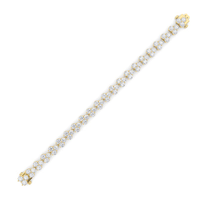 13Cttw Round Shaped Lab Grown Diamond (F/VS) Cluster Bracelet in 14K Gold