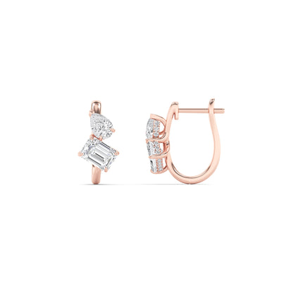 3Cttw Mixed Shaped Lab Grown Diamond (F/VS) Toi etMoi Fashion Earrings in 14K Gold
