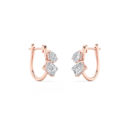 3Cttw Mixed Shaped Lab Grown Diamond (F/VS) Toi etMoi Fashion Earrings in 14K Gold