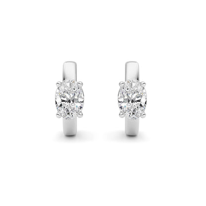 Oval Shaped Lab Grown Diamond (F/VS ) HuggieEarrings in 14K Gold