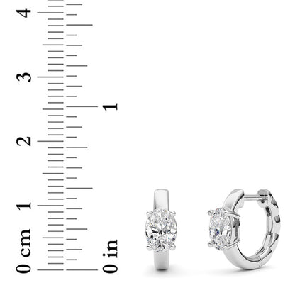 Oval Shaped Lab Grown Diamond (F/VS ) HuggieEarrings in 14K Gold