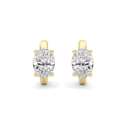 2Cttw Oval Shaped Lab Grown Diamond (F/VS ) HuggieEarrings in 14K Gold