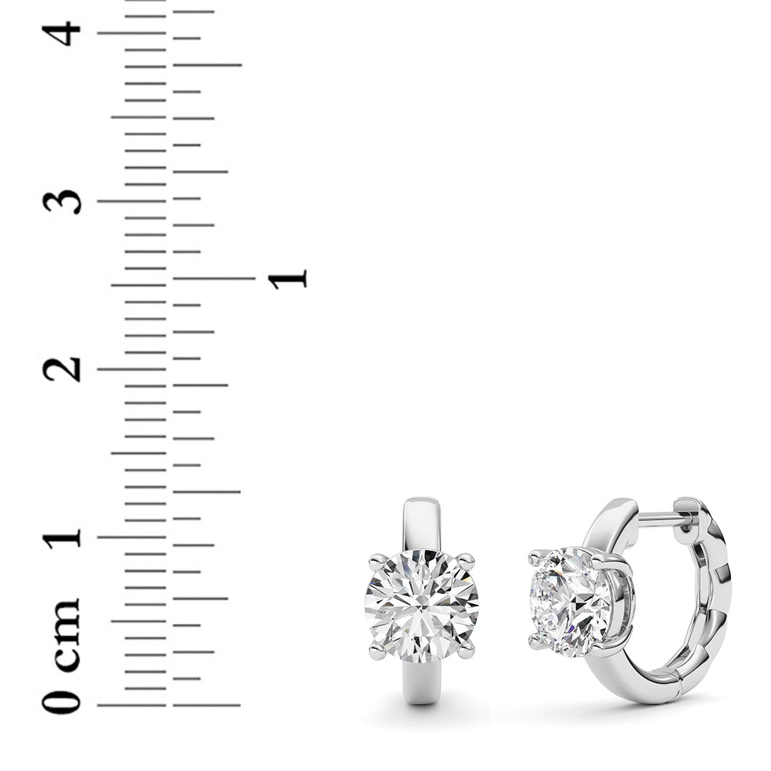 Round Shaped Lab Grown Diamond (F/VS ) Huggie Earrings in 14K Gold
