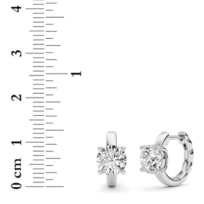 Round Shaped Lab Grown Diamond (F/VS ) Huggie Earrings in 14K Gold