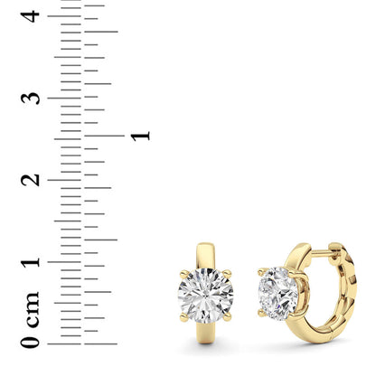 Round Shaped Lab Grown Diamond (F/VS ) Huggie Earrings in 14K Gold