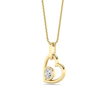 0.33ct Round Lab Grown Diamond (F/VS ) Heart Pendant in 14K Yellow Gold