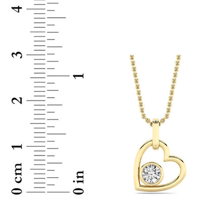 0.33ct Round Lab Grown Diamond (F/VS ) Heart Pendant in 14K Yellow Gold