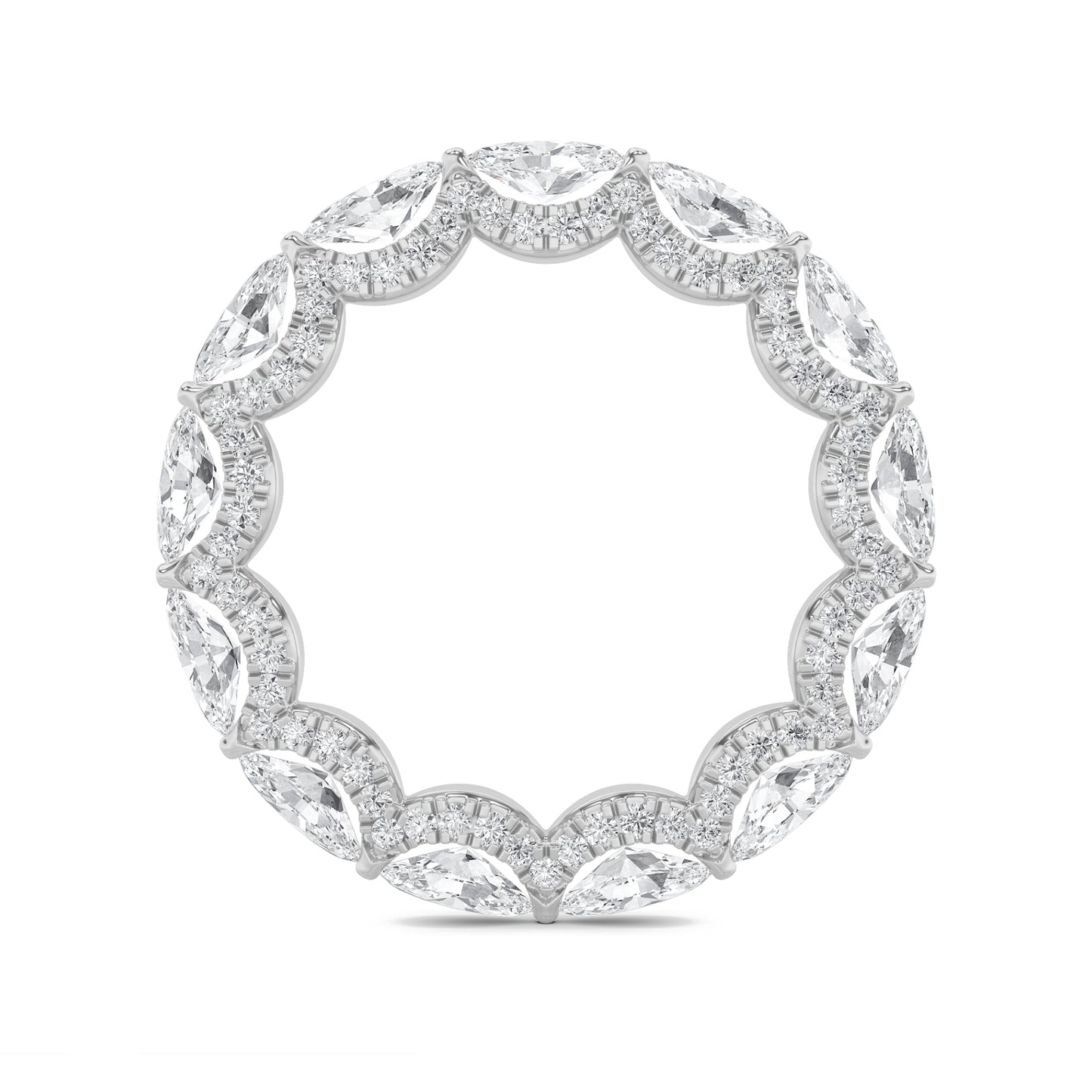 2.5Cttw Marquise Shaped Lab Grown Diamond (F/VS) Eternity Band Ring in 14K Gold