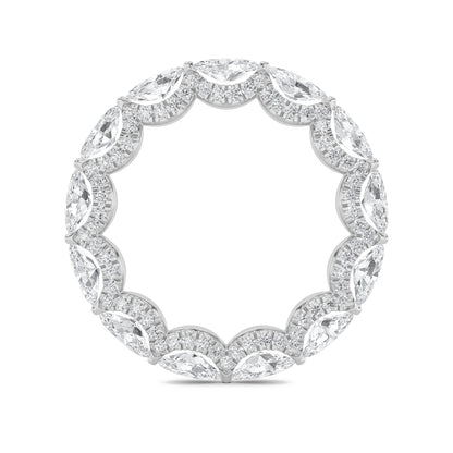 2.5Cttw Marquise Shaped Lab Grown Diamond (F/VS) Eternity Band Ring in 14K Gold