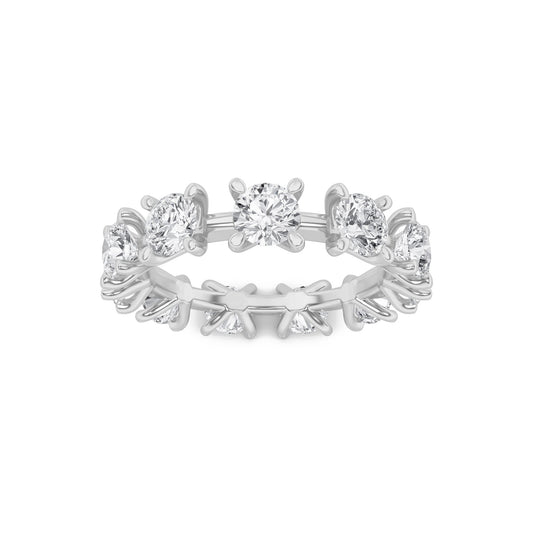 3Cttw Round Shaped Lab Grown Diamond (F/VS) Eternity Band Ring in 14K Gold