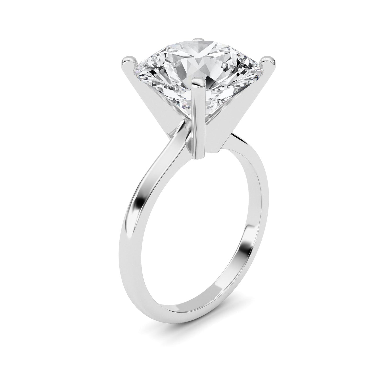 5Cttw Round Shaped Lab Grown Diamond Classic Solitaire Ring in 14K Gold (F/VS)