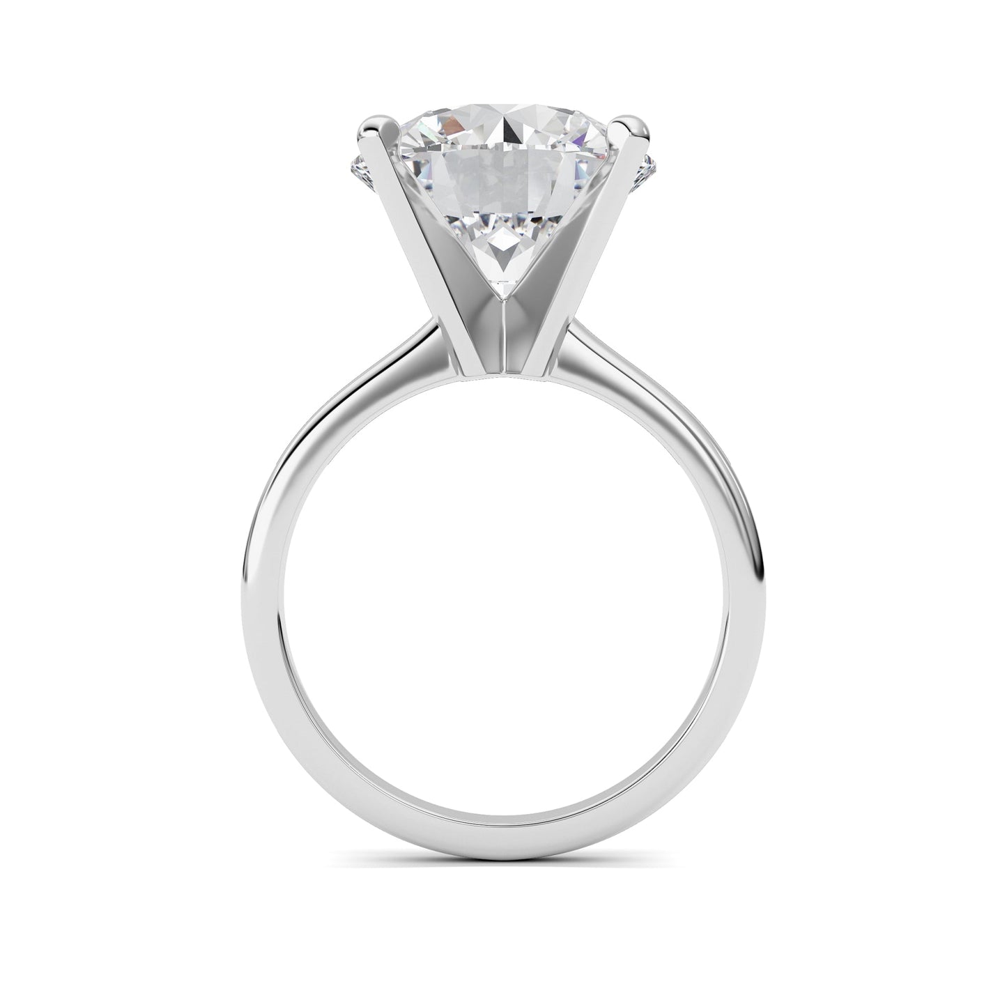 5Cttw Round Shaped Lab Grown Diamond Classic Solitaire Ring in 14K Gold (F/VS)