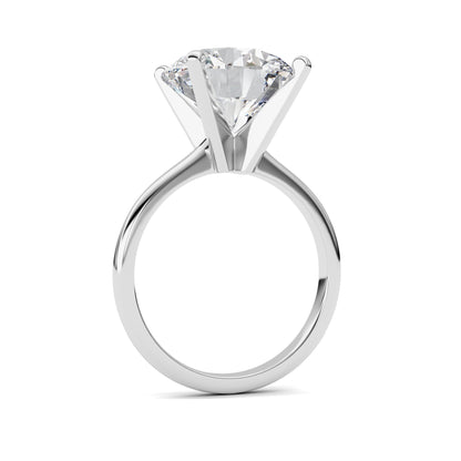 5Cttw Round Shaped Lab Grown Diamond Classic Solitaire Ring in 14K Gold (F/VS)