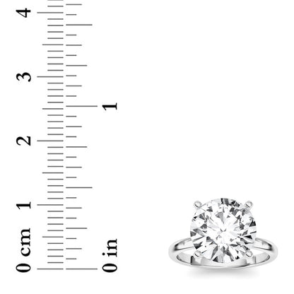 5Cttw Round Shaped Lab Grown Diamond Classic Solitaire Ring in 14K Gold (F/VS)
