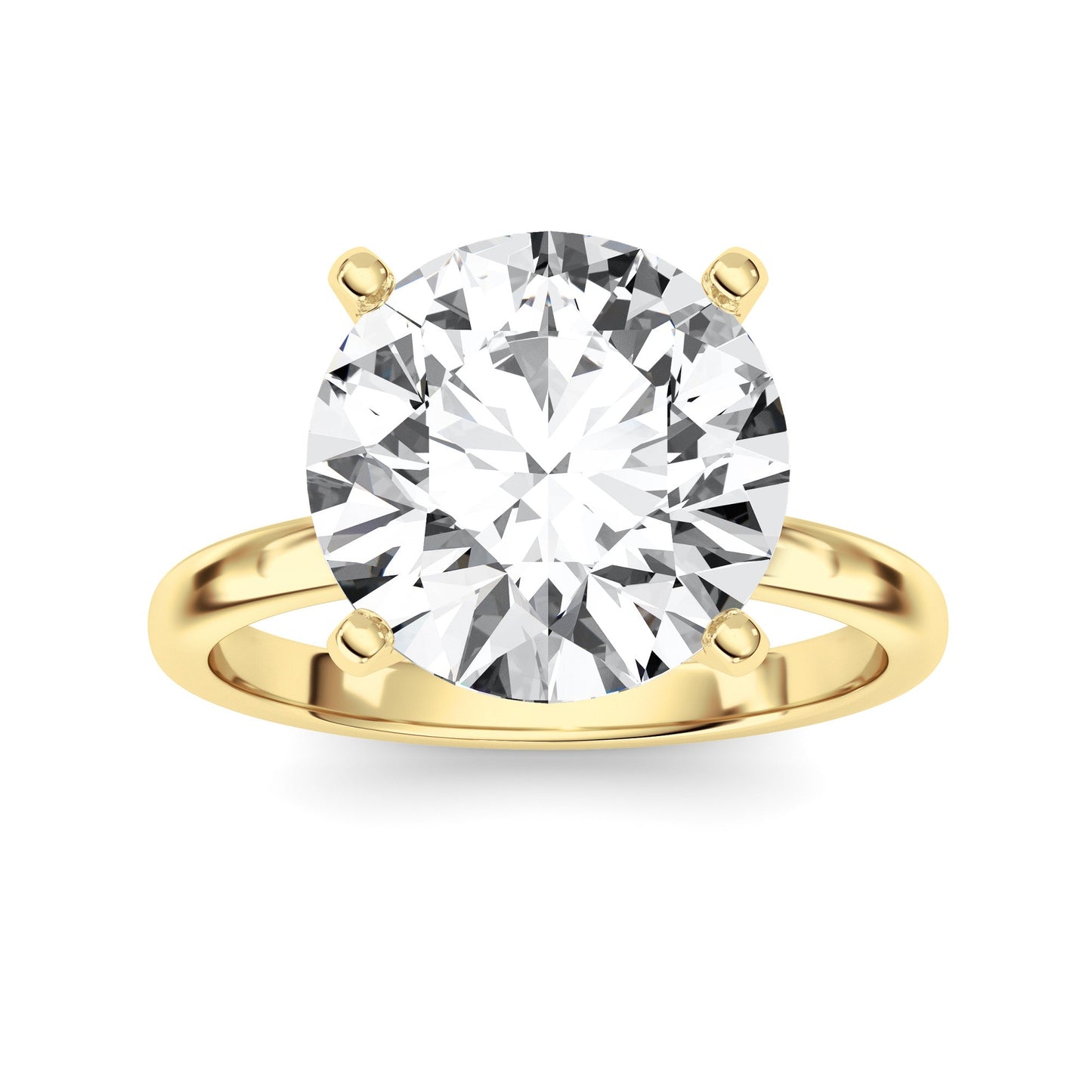 5Cttw Round Shaped Lab Grown Diamond Classic Solitaire Ring in 14K Gold (F/VS)