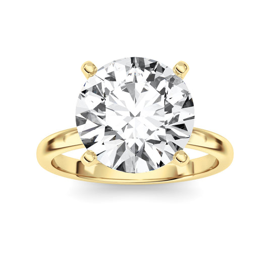 5Cttw Round Shaped Lab Grown Diamond Classic Solitaire Ring in 14K Gold (F/VS)