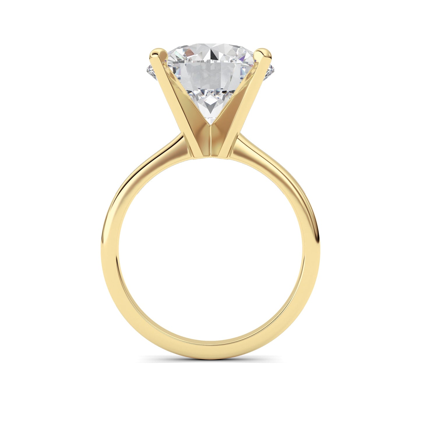 5Cttw Round Shaped Lab Grown Diamond Classic Solitaire Ring in 14K Gold (F/VS)