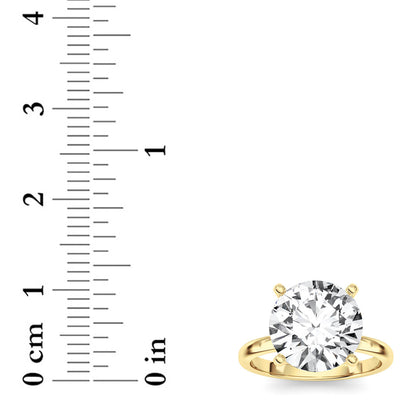 5Cttw Round Shaped Lab Grown Diamond Classic Solitaire Ring in 14K Gold (F/VS)