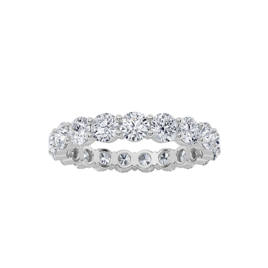 1.9Cttw Round Shaped Lab Grown Diamond Split Prong Eternity Ring in 14K Gold (F/VS)