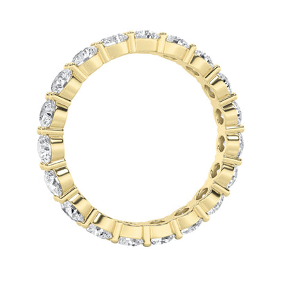 2Cttw Round Shaped Lab Grown Diamond Split Prong Eternity Ring in 14K Gold (F/VS)