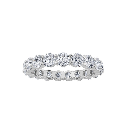 2.1Cttw Round Shaped Lab Grown Diamond Split Prong Eternity Ring in 14K Gold (F/VS)