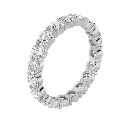 2.1Cttw Round Shaped Lab Grown Diamond Split Prong Eternity Ring in 14K Gold (F/VS)