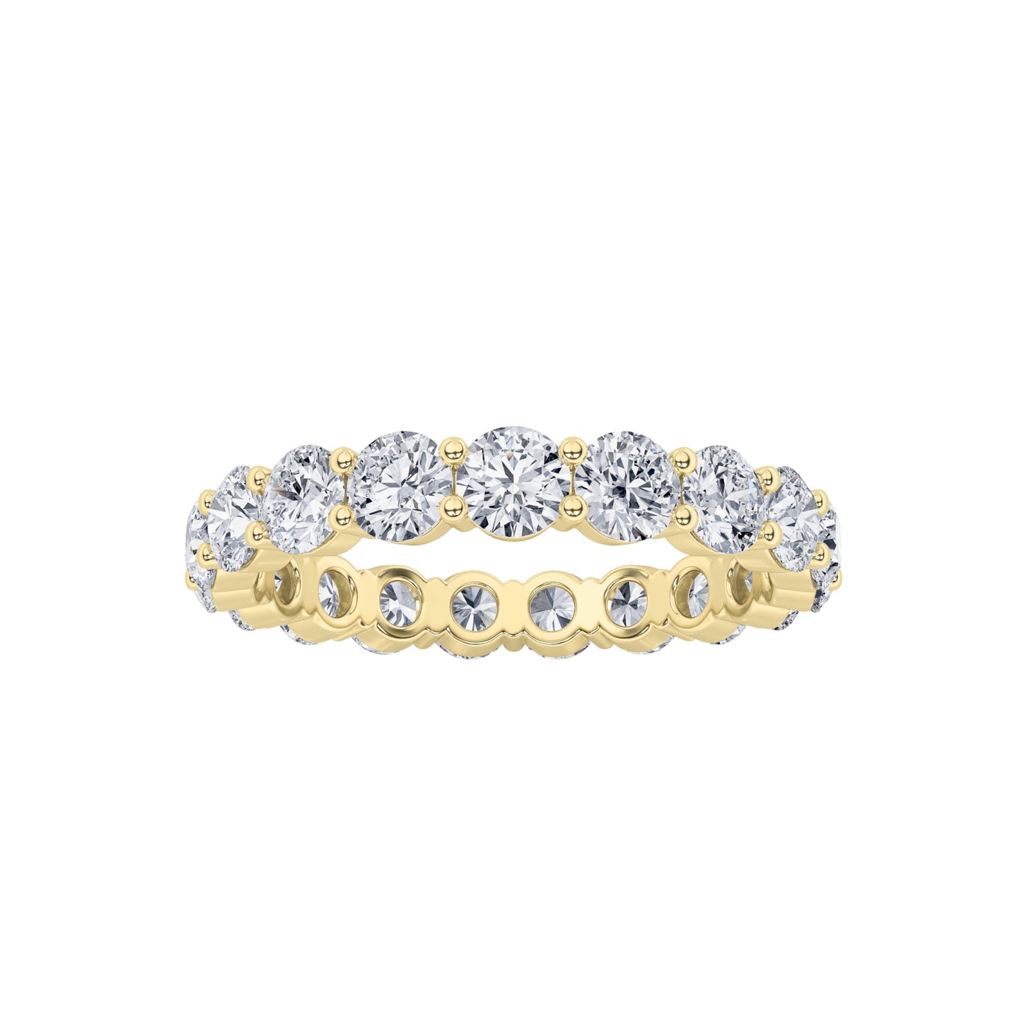 2.1Cttw Round Shaped Lab Grown Diamond Split Prong Eternity Ring in 14K Gold (F/VS)