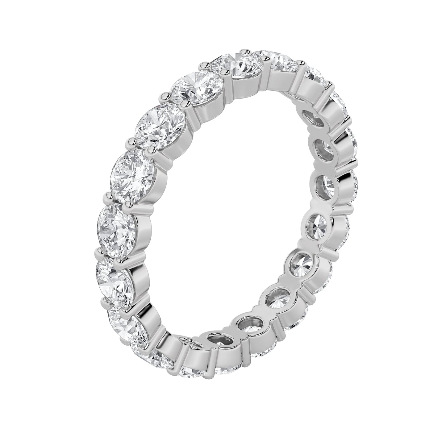 2.2Cttw Round Shaped Lab Grown Diamond Split Prong Eternity Ring in 14K Gold (F/VS)