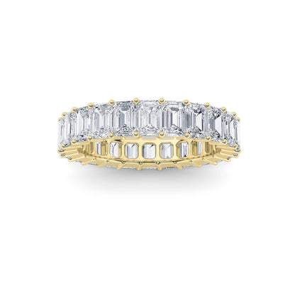 2.9Cttw Emerald Shaped Lab Grown Diamond Split Prong Eternity Ring in 14K Gold (F/VS)