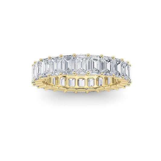 2.9Cttw Emerald Shaped Lab Grown Diamond Split Prong Eternity Ring in 14K Gold (F/VS)