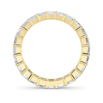 2.9Cttw Emerald Shaped Lab Grown Diamond Split Prong Eternity Ring in 14K Gold (F/VS)