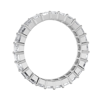 3.6Cttw Emerald Shaped Lab Grown Diamond Split Prong Eternity Ring in 14K Gold (F/VS)