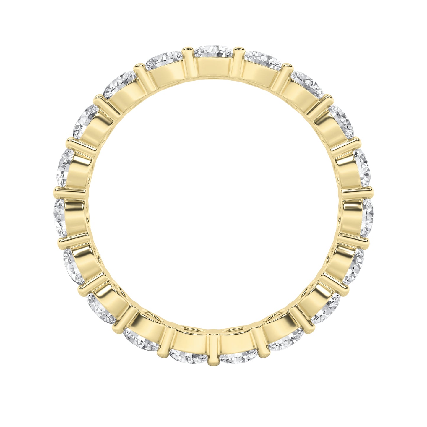 2.55Cttw Round Shaped Lab Grown Diamond Split Prong Eternity Ring in 14K Gold (F/VS)