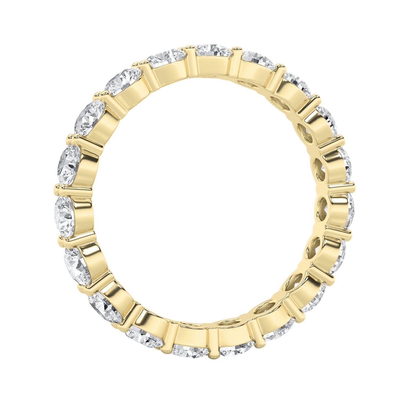2.55Cttw Round Shaped Lab Grown Diamond Split Prong Eternity Ring in 14K Gold (F/VS)