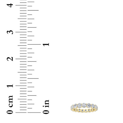 3Cttw Round Shaped Lab Grown Diamond Split Prong Eternity Ring in 14K Gold (F/VS)