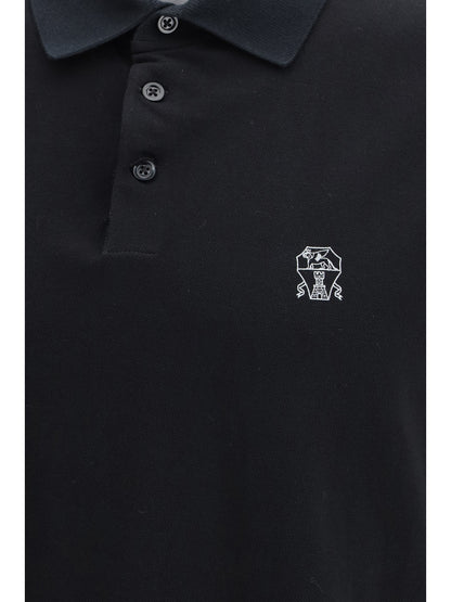 Polo Shirt Cotton Black/Grey