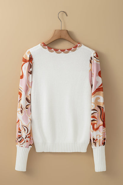 Threaded Pear Madison Patch Bishop Sleeve Sweater