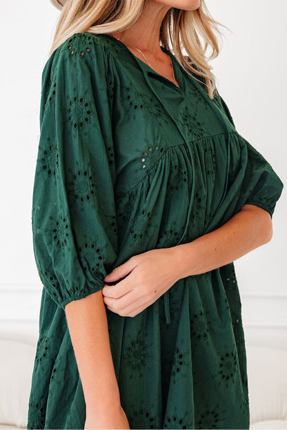Threaded Pear Beth Sleeve Swing Mini Dress