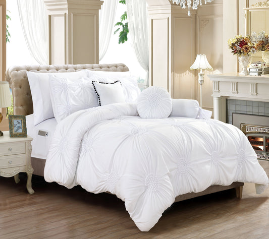 Mocassi 10-Piece Sunflower Comforter Bed-in-a-Bag Includes Bed Sheet Set with Double Sided Storage Pockets